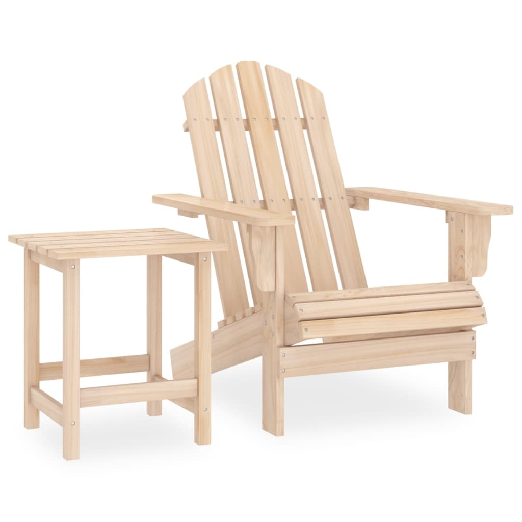 Helloshop26 - Sedia da giardino Adirondack con tavolo in legno massello di abete 02_0013331