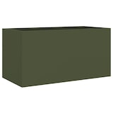 thumbnail of Helloshop26 - Jardinière bac lit surélevé plantes fleurs terrasse jardin olive 62 x 30 x 29 cm acier vert 02_0038705