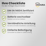 thumbnail of 5x Rauchmelder, BSI zertifiziert nach DIN EN14604 inkl. 9V Batterien - Rauchwarnmelder Brandmelder Feuermelder