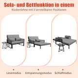thumbnail of Merax Merax Modulares Gartenmöbel Set, 2-in-1 Sonnenliege & Gartensofa, Kissen & verstellbare Rückenlehne, Grau