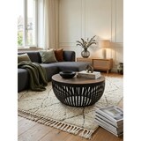 thumbnail of Couchtisch im Industrial-Design, Recyceltes Mangoholz, Braun. 70x70x33 cm | Kadima Design