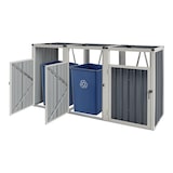thumbnail of Helloshop26 - 3-teiliger Müllcontainer mit Grifftüren 121 x 219 x 82 cm anthrazitgrau 03_0006695