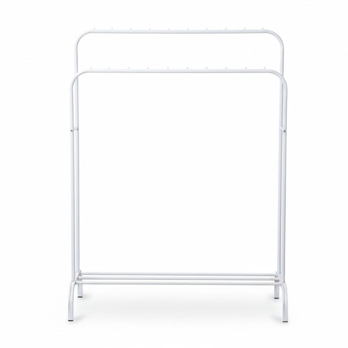 DASCK Appendiabiti Doppio in Metallo 110 cm | 2 Barre + Ripiano Inferiore