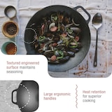 thumbnail of Victoria Wok Gusseisenpfanne Induction 35cm für Feuer, Grill Cast Iron Skillet ohne PTFE, VIC-37291, Schwarz