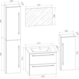 thumbnail of VCM Badmöbel Waschtisch Badinos Sonoma-Eiche H. 152 x B. 126 T. 46 cm