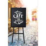 thumbnail of Securit® Chevalet en bois laqué  avec quatre options d'affichage de tableau ajustables