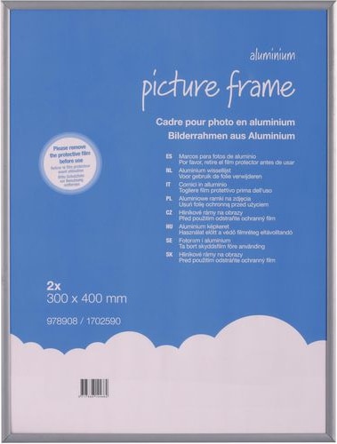 Viking Bilderrahmen Hängend Grau Aluminium 1702590 30 (B) x 40 (H) cm 978908 2 Stück
