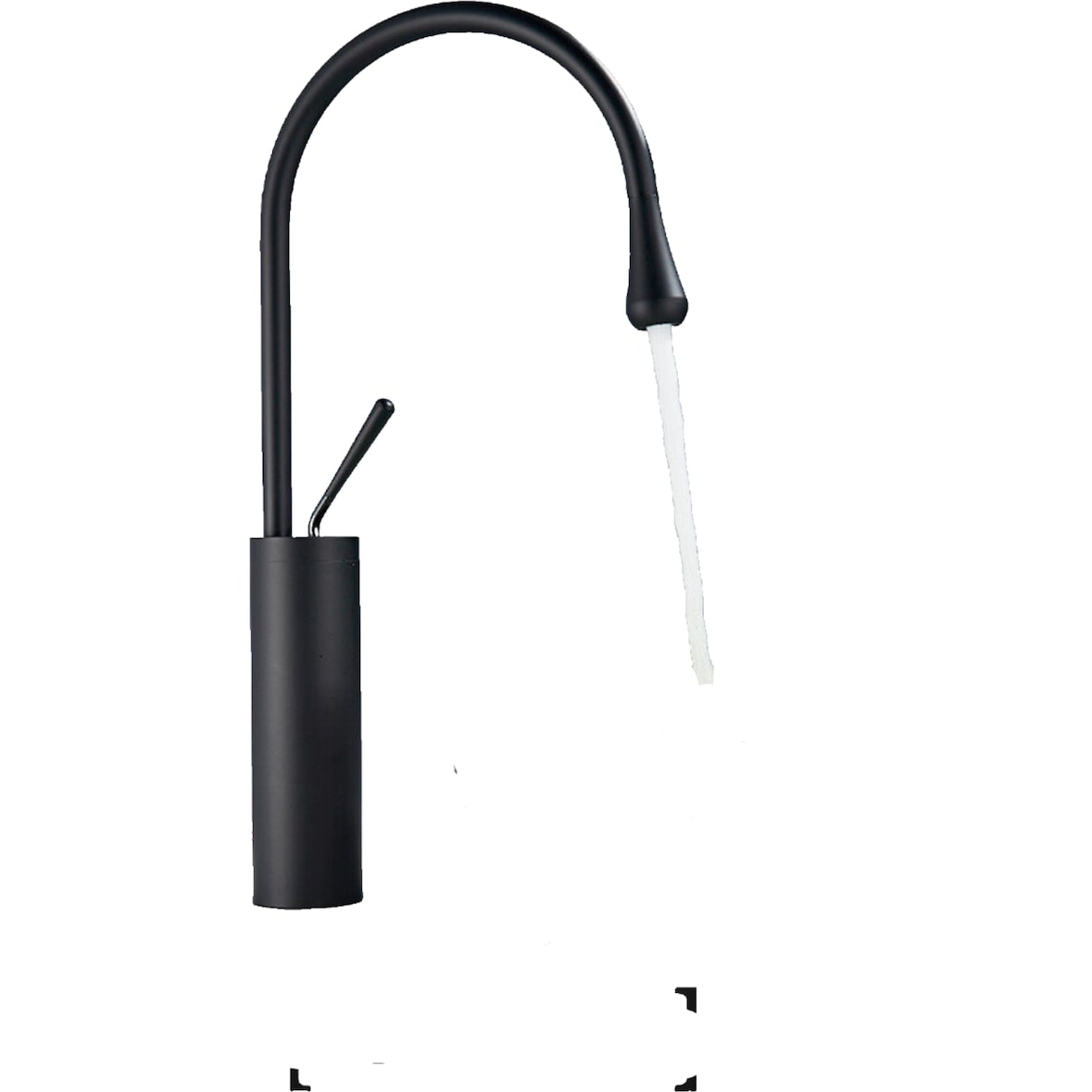 Lydia | Hotel Gastro Schwarz Badarmatur | Edelstahl Wasserhahn Für hohe Waschbecken |Mischbatterie 2 Anschlüsse | Hochdruck Armatur hoch |Badezimmer