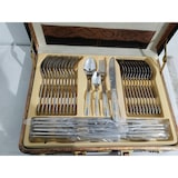 thumbnail of Hochwertiges Besteck Set 72-teilig Koffer Gold 12 Personen Edelstahl 18/10