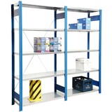 thumbnail of PROREGAL Fachbodenregal FALKE | Heavy-Duty | Grundregal | HxBxT 200x128x60cm | 5 Ebenen | Fachlast 350kg | Einseitig nutzbar | Rahmen Feuerrot