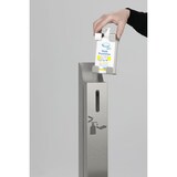 thumbnail of PROREGAL Robuster Handdesinfektionsspender mit Schloss | Bodenmontage | HxBxT 122x23x18cm | Edelstahl | Silber | Spender Desinfizieren