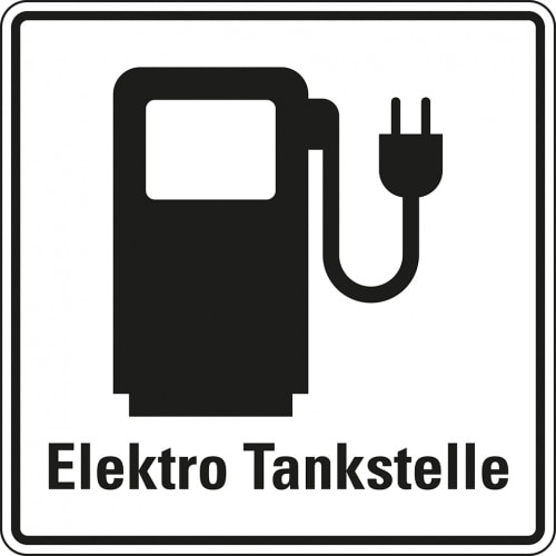 Schild I Hinweisschild Elektro Tankstelle, Aluminium RA0, reflektierend, 600x600mm