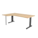 thumbnail of Rocada mesa de escritório metálica série L esquerda 180x120 antracite/carvalho