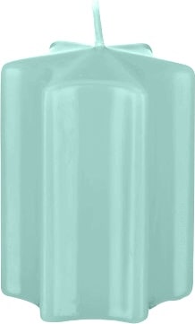 Sternkerzen Türkis 12 x Ø 6 cm, 8 Stück