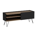 thumbnail of Helloshop26 - Meuble TV à porte 50 x 124 x 37 cm noir / effet bois 03_0007751