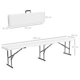 thumbnail of Outsunny Banco de Jardim Dobrável Banco de Exterior de 3 Lugares com Estrutura de Aço Carga 360 kg p183x28x43 cm Branco