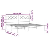 thumbnail of vidaXL Bedframe met hoofdbord metaal wit 193x203 cm