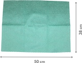 thumbnail of Grüne Welle, Universaltücher mit Textilcharakter, grün-weiß, 55 % Viskose, 45 % Polyester, ca. 50x38 cm, 25 Tücher