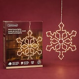 thumbnail of LED Schneeflocke zum Aufhängen 38cm Metall mit Timer / Netzkabel Outdoor Weihnachtsbeleuchtung Weihnachtsdeko Hängedeko Weihnachten Weiß