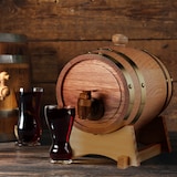 thumbnail of Relaxdays Schnapsfass, 1,25 l, Eichenholz, Holzfass mit Bock & Zapfhahn, Whisky, Wein, Spirituosen, Whiskyfass, natur