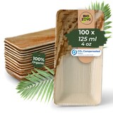 thumbnail of BIOZOYG 100 Stück Dipschälchen 125ml rechteckig Einwegschälchen Palmblattschälchen Snackschälchen, kompostierbar, ideal für Fingerfood und Snacks