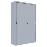 thumbnail of XXL Schiebetürenschrank Büro Aktenschrank Sideboard aus Stahl grau 1950 x 1200 x 450 mm (H xB xT) 550160