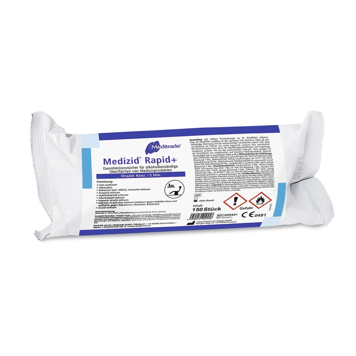 Medizid Rapid+  - Desinfektionstücher  aldehydfrei  20 Nachfüllpackungen f. Dose