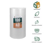 thumbnail of 8 x Luftpolsterfolie (1,0 x 40 m) 2-lagig 100 my Große Noppen Versandfolie Polster Verpacken Knallfolie Transport BB-Verpackungen