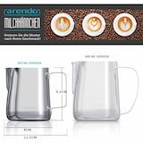 thumbnail of Arendo Edelstahl Milchkännchen mit Messskala - Milchkanne zum Aufschäumen von Milchschaum