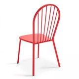 thumbnail of Ensemble table carrée de terrasse inclinable et 2 chaises bistrot rouge - Oviala