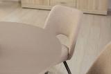 thumbnail of Runder Tisch Ø110 cm mit Laminatplatte und Metallgestell, elegantes und modernes Design, ideal für Küche, Esszimmer oder Büro–DAMIANO/Holz