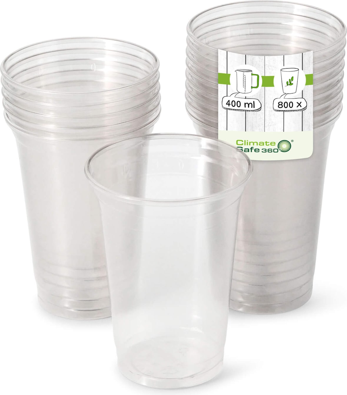 greenbox - rPET-Klarbecher 400 ml / 16 oz, Ø 95 mm, 800 St.