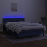 thumbnail of vidaXL Boxspringbett mit Matratze & LED Blau 140x200 cm Stoff