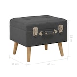 thumbnail of Helloshop26 - Banquette pouf tabouret meuble tabouret de rangement 40 cm gris foncé tissu 3002158