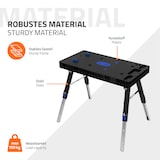 thumbnail of ECD Germany 5 in 1 Werkbank klappbar 94x48x80 cm, höhenverstellbar, bis 150 kg, Rollwagen Rollbrett Sägebock, Multifunktionaler Arbeitstisch Werkstatt