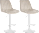 thumbnail of 2er Set Barhocker Toni Samt creme/Metall matt weiss