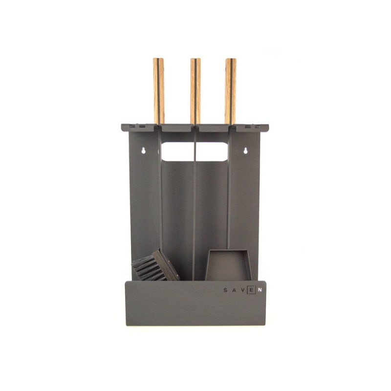 Juego de herramientas para chimenea de 3 piezas en acero y madera - Juego 3 L