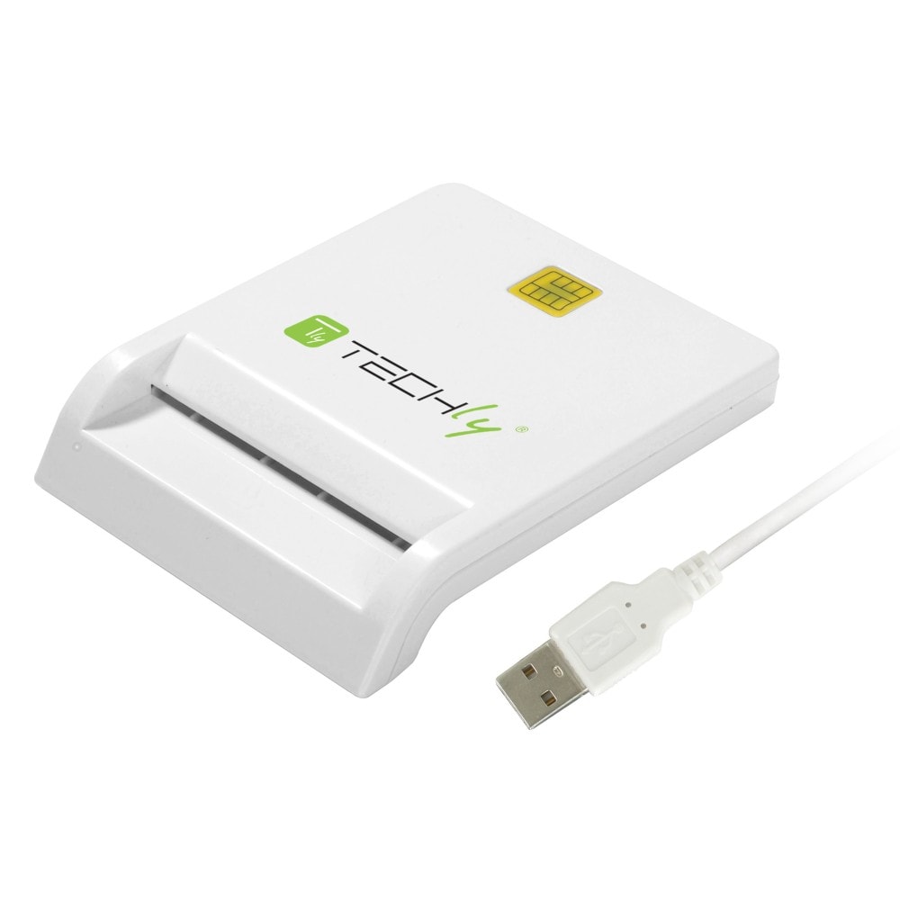Techly Compact Smart Card Reader/Writer USB2.0 White I-CARD CAM-USB2TY Smart-Card-Lesegerät Drinnen USB Weiß