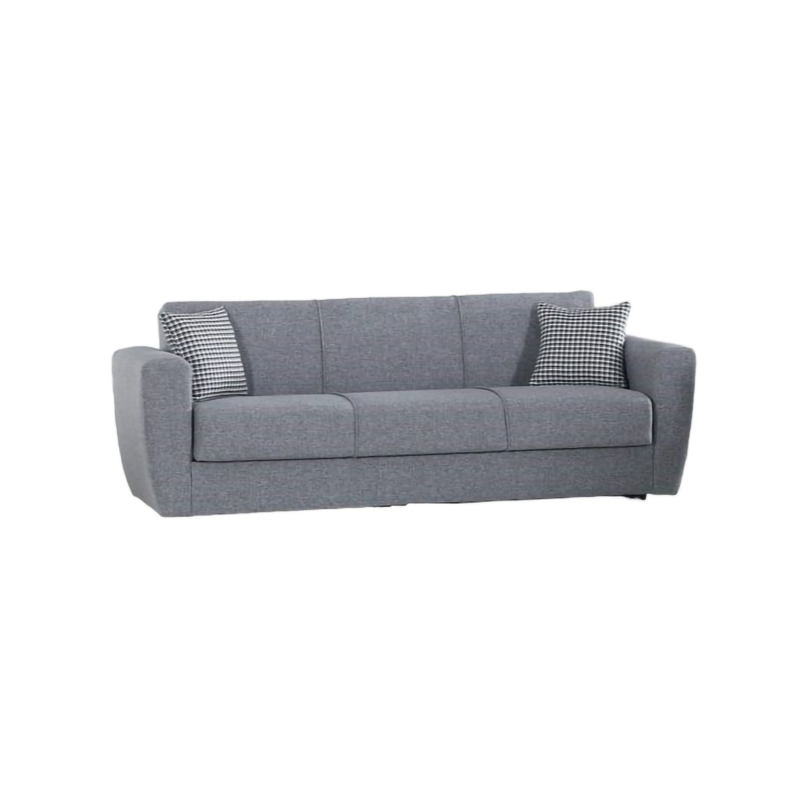 Dmora Divano letto Escobar, Divano letto contenitore a 3 posti lineare, 223x84xh80 cm, Grigio