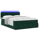 thumbnail of vidaXL Ottoman-Bett mit Matratze & LEDs Dunkelgrün 140x190 cm Samt