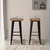 thumbnail of Lote de 2 taburetes de bar Clara Negro