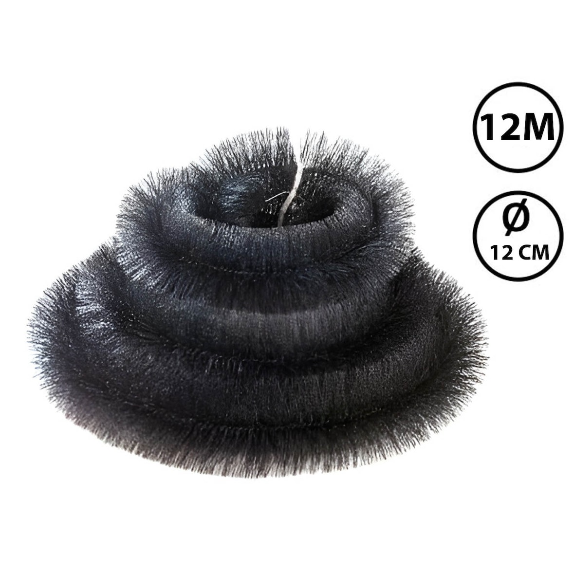 JONSKA Bird Blocker - 12 meter - ø12 cm - Vogelwering voor Zonnepanelen - Dakgoot-Egel / Dakgootborstel / Gootborstel / Gootdrain / Dakgootbescherming