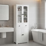thumbnail of HOMCOM alacena de cocina aparador de comedor mueble auxiliar con 4 puertas 1 cajón y 2 estantes ajustables para salón 60x30x160 cm blanco