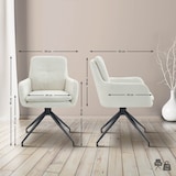 thumbnail of 2er Set Esszimmerstühle Pickett Stoff creme
