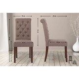 thumbnail of CHEFGASTRO 2er Set Esszimmerstuhl MONTERREY Stoff HxBxT 98x45x63cm Taupe Küchenstuhl