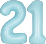 thumbnail of XL Folienballon hellblau Zahl 21