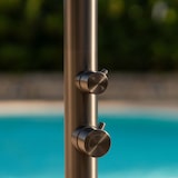 thumbnail of Chuveiro Exterior QUARTU Aço Inoxidável 316L e Lavador de Pés H 228,9 cm Inox Gunmetal