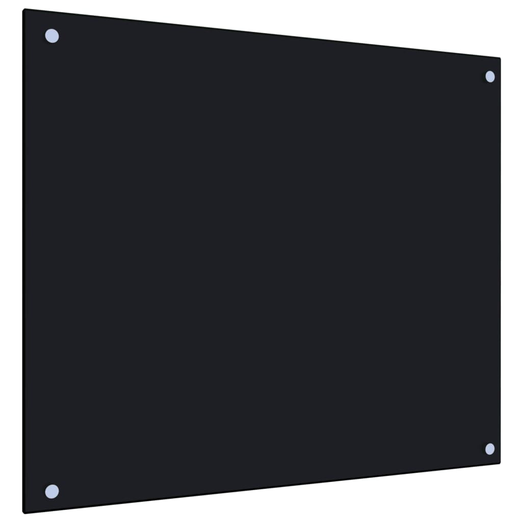 vidaXL Küchenrückwand Schwarz 70x60 cm Hartglas