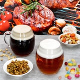 thumbnail of 6x Fußball Biergläser 0,5L geeicht Ball-Relief 6 Personen Bierkrüge aus Glas