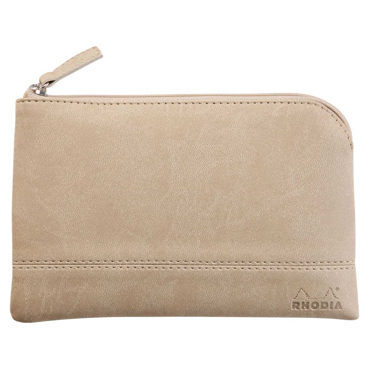 Rhodiarama Etui aus Kunstleder mit Reißverschluss, 11x17 cm - Beige 116526C